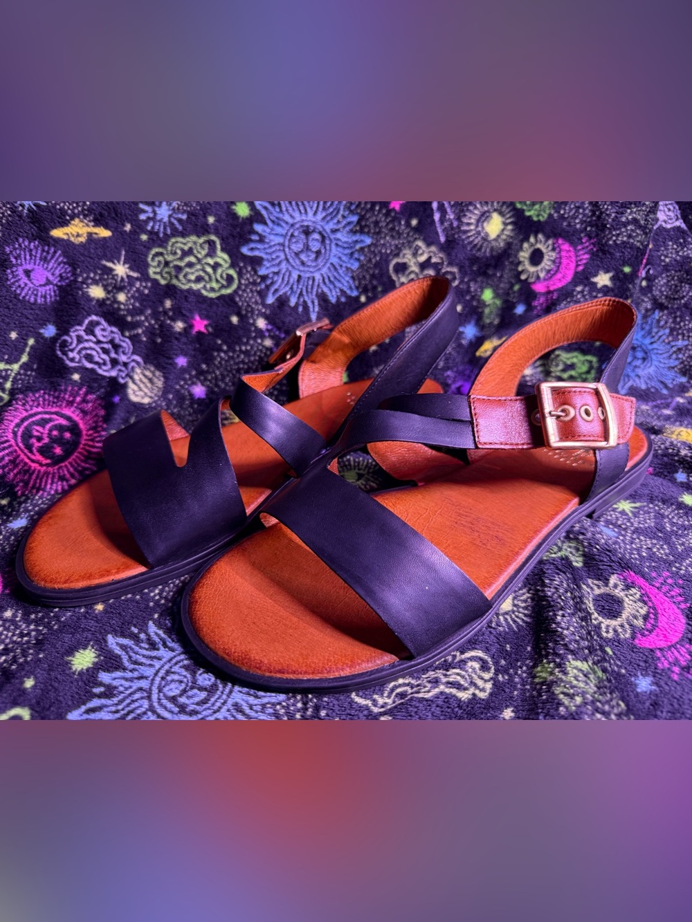 Embassy London Women's Comfortable Leather Sandals Black & Brown size 40